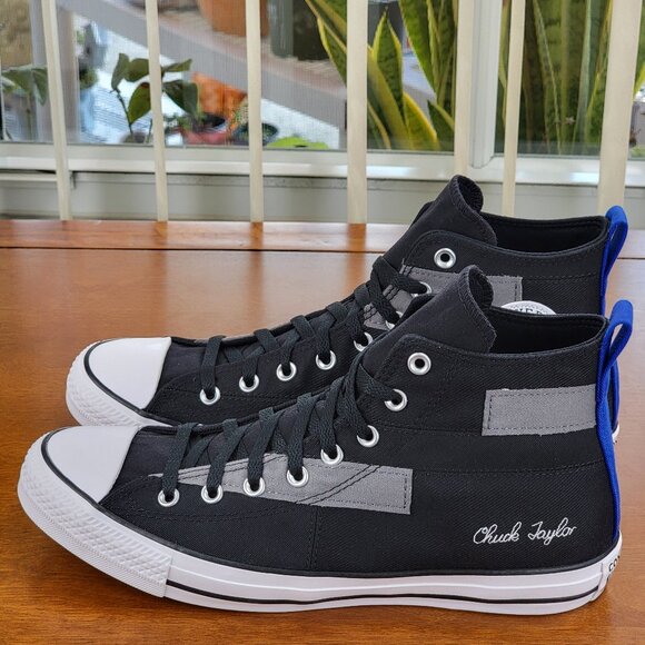 Converse Men's Chuck Taylor All Star Hi A02557C Black/Blue/White Size 11.5 - Picture 5 of 13